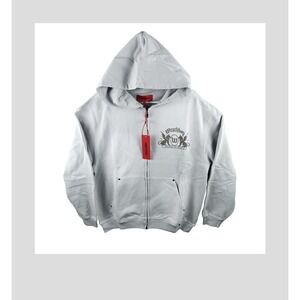 Wrathboy Maison De Wrath Lt Grey Zip Up Hoodie Sweatshirt Style WB04-099 Size L